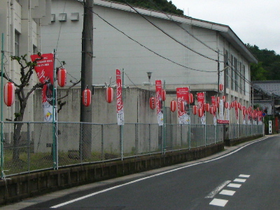 小学校のネットフェンス